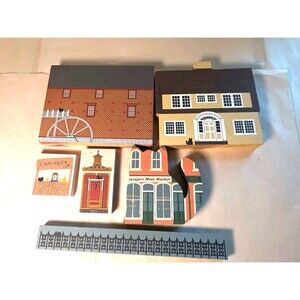 Vtg The Cats Meow Village 6 Pc Fairfax County Martha Washington Colvin Run Mall